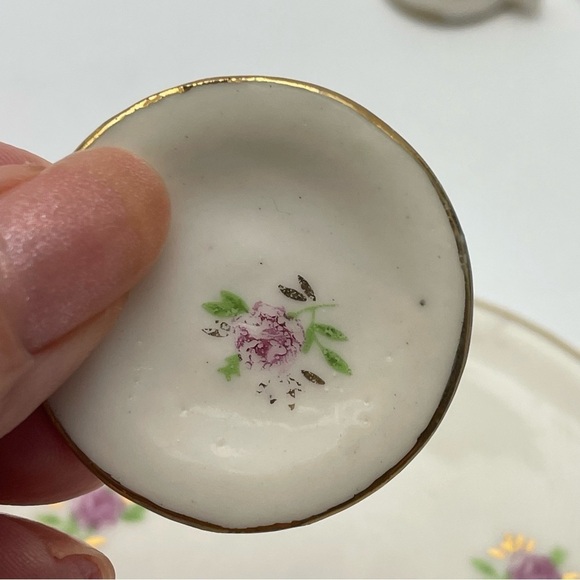 Vintage Miniature Porcelain Ceramic 10 pcs Tea Set - Picture 3 of 12